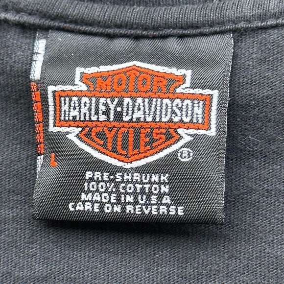 VINTAGE 1996 GRUNGE HARLEY DAVIDSON MOTORCYCLE BLACK SHIRT SIZE LARGE - Picture 6 of 6